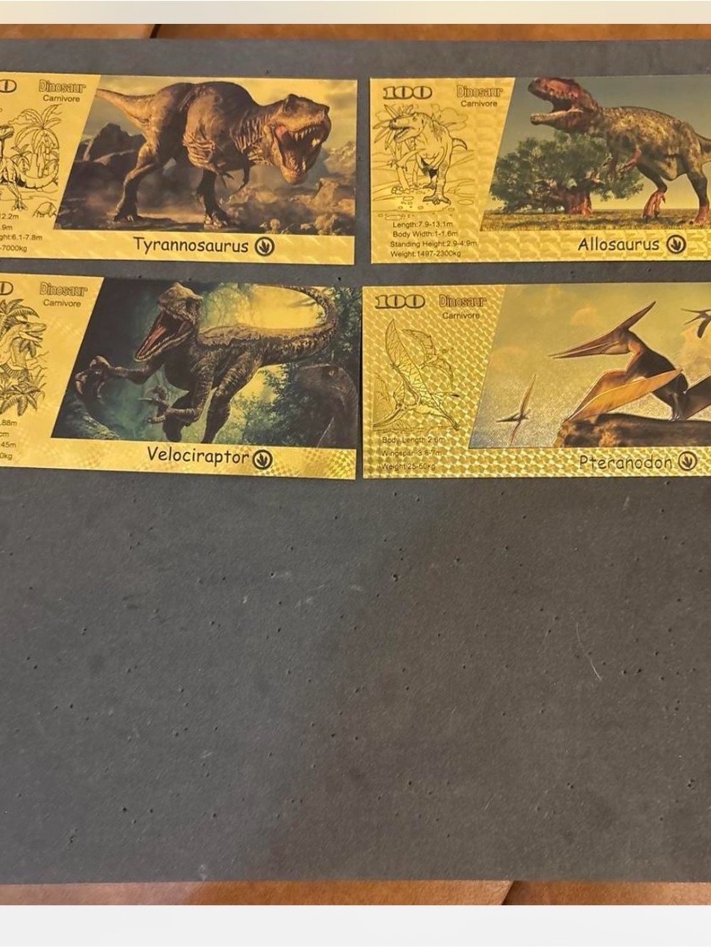 Dinosaur collectable notes -